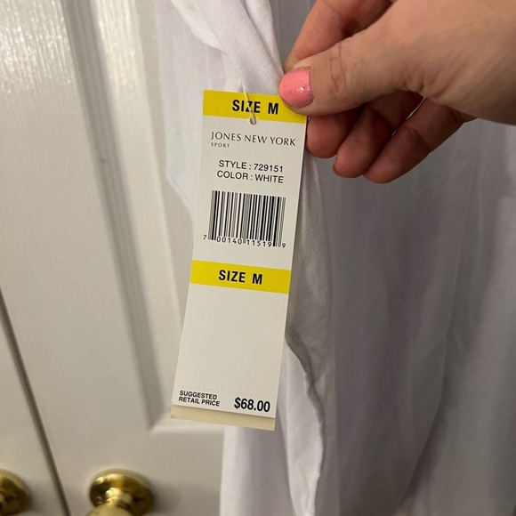NWT Jones New York Womens Medium Cover Up White Swim - Picture 5 of 7